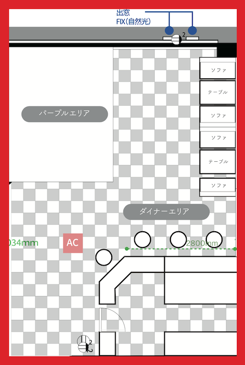 ダイナーのフロアマップの画像